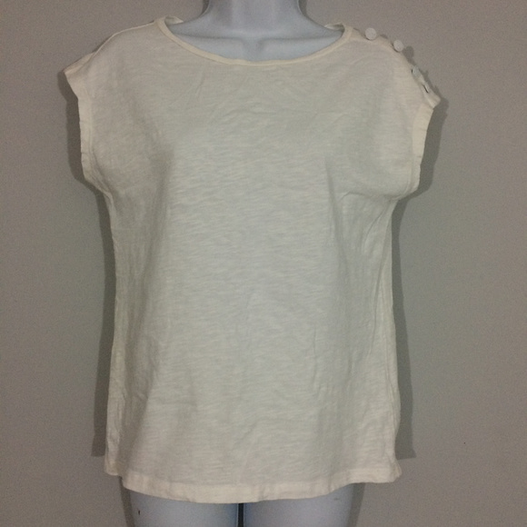 Talbots Tops - Talbots Petites PL White Side Button Sleeveless